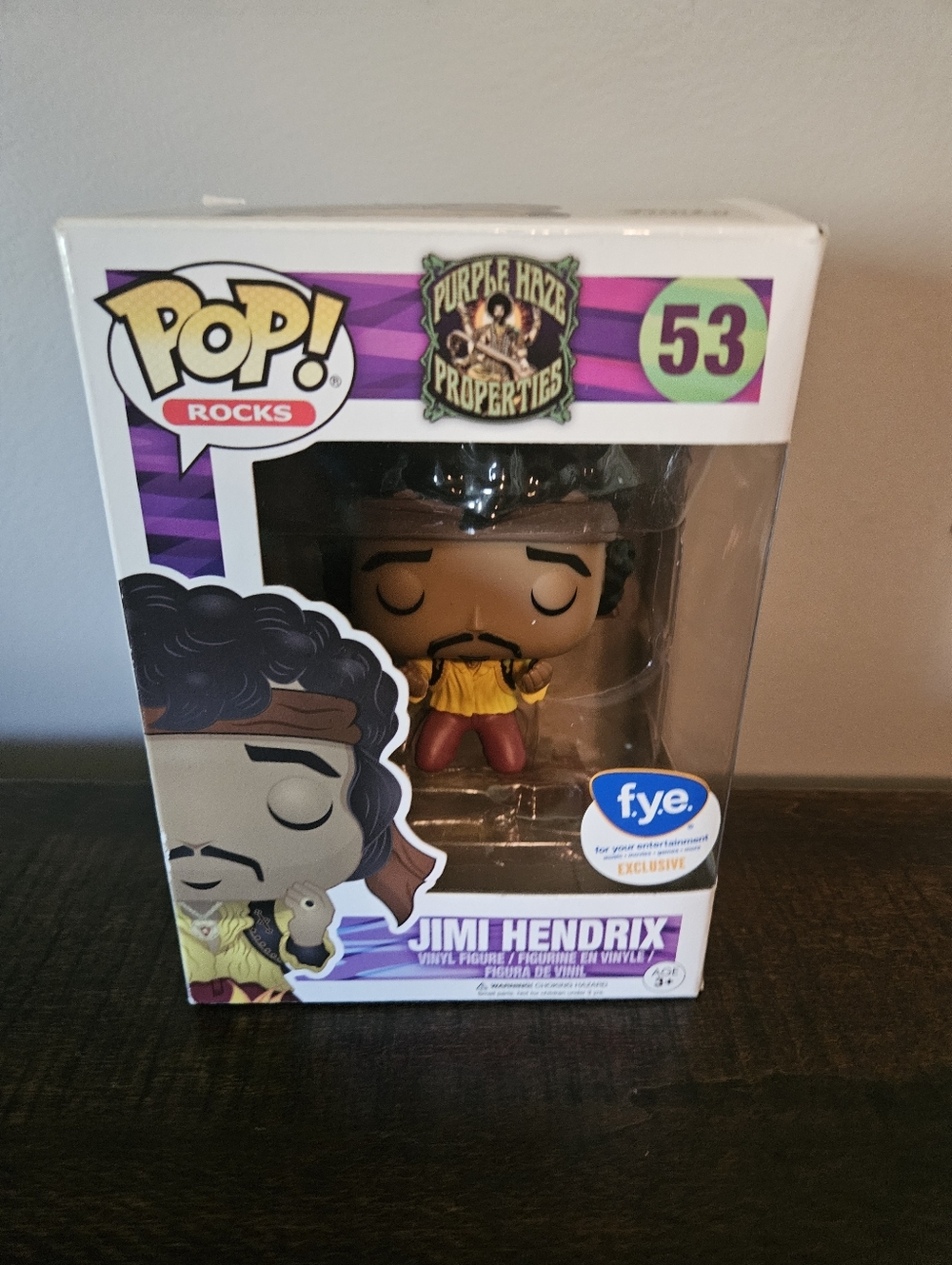 Funko Pop Rocks Jimi Hendrix Vinyl Figure - Yellow Shirt, Red Pants